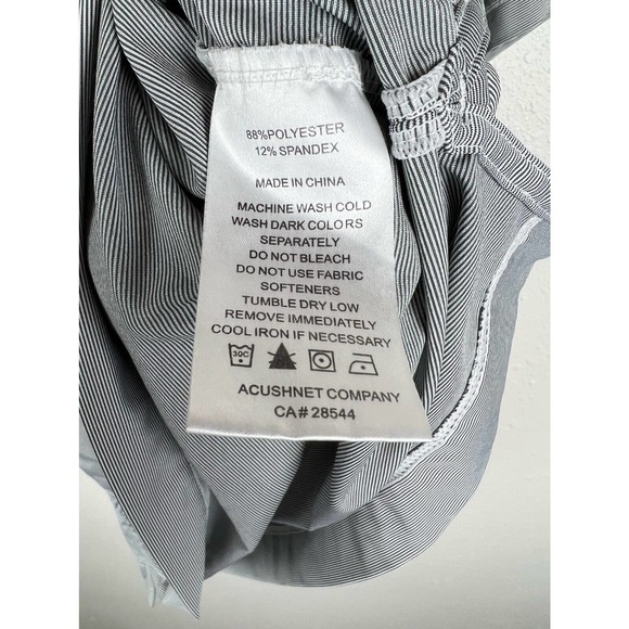 FootJoy Men's Medium Gray Striped Logo Short Sleeve Golf Polo Shirt - Picture 10 of 10